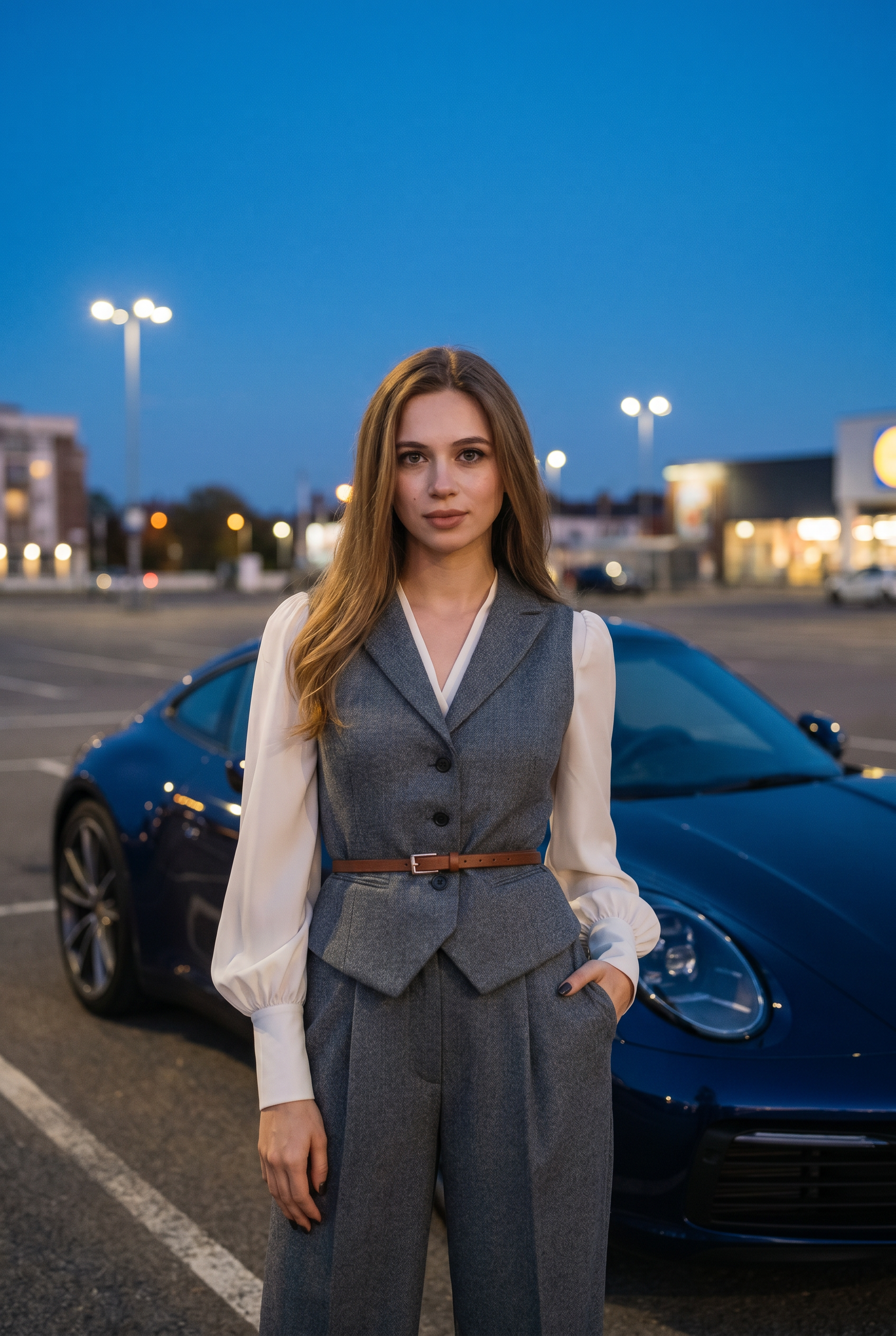 Девушка рядом с Porsche