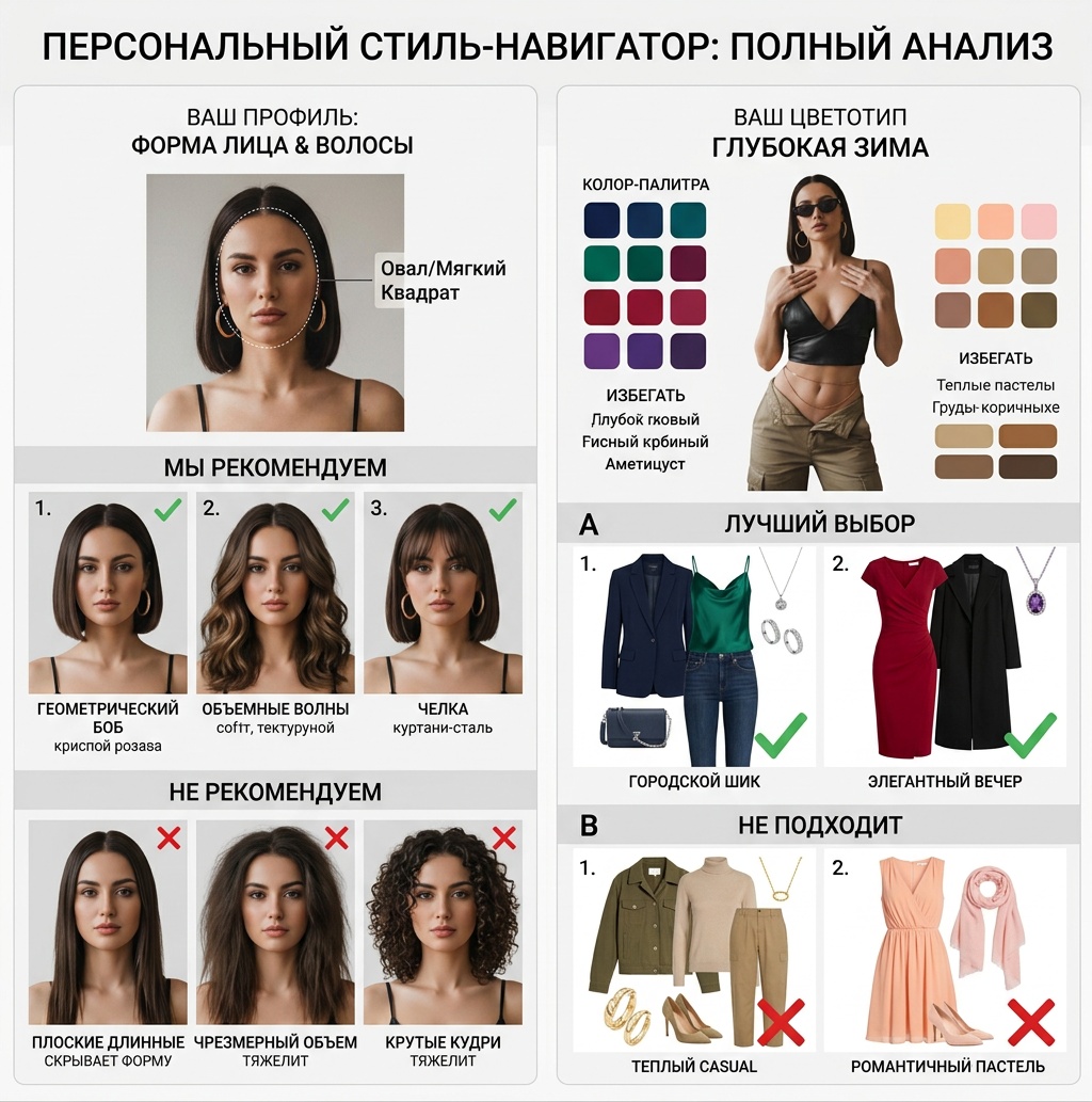 Анализ причесок и цветотипа портрета