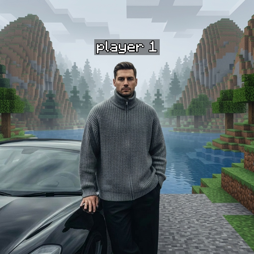 Реалистичный персонаж в мире Minecraft