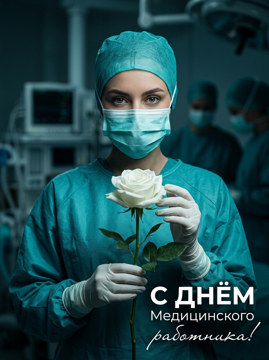 Врач с розой в операционной