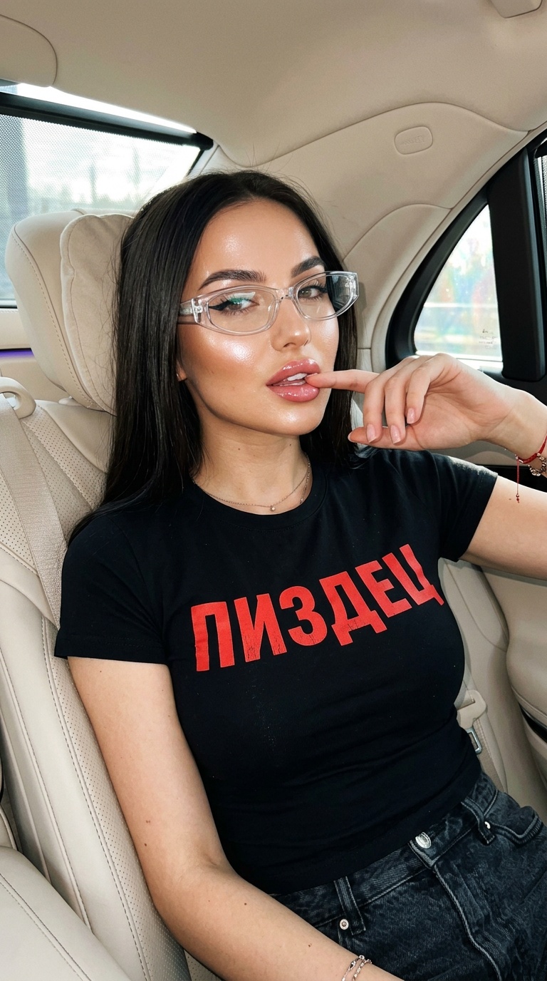 Портрет девушки в авто с дерзким настроением