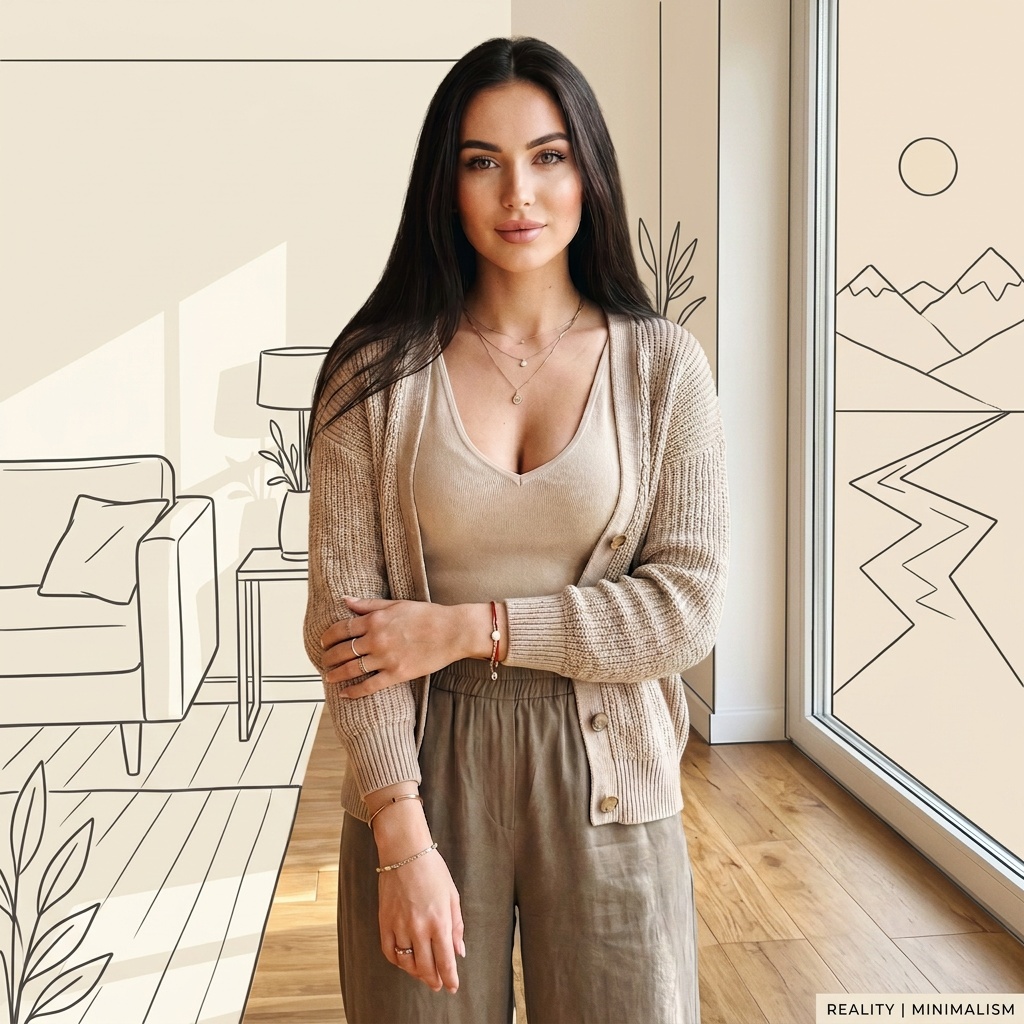 Фото с минималистичным рисованным миром