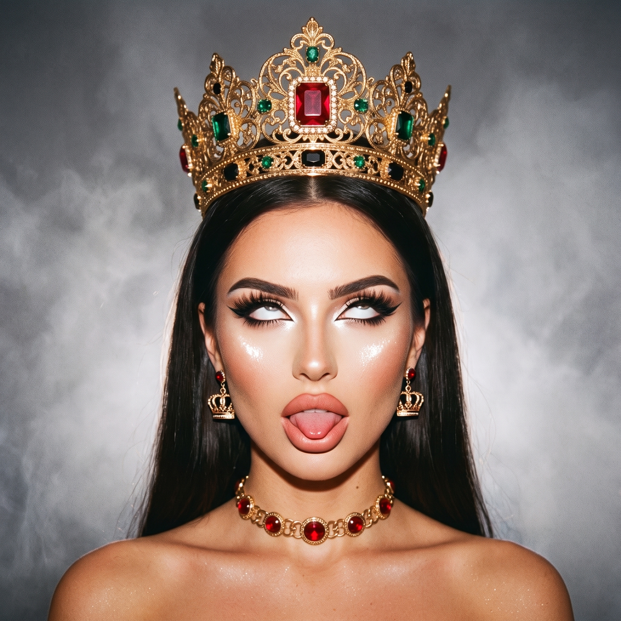 Портрет в стиле rebellious royalty с короной